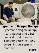 Hyperbaric oxygen therapy treats chronic wounds and other medical conditions. Room air contains 21% oxygen, while hyperbaric oxygen therapy provides you with air that contains 100% oxygen. A pressurized chamber delivers oxygen that�s two to three times higher than normal air pressure, which helps your lungs gather and absorb more oxygen. Oxygen helps the tissues in your body heal and withstand infections.